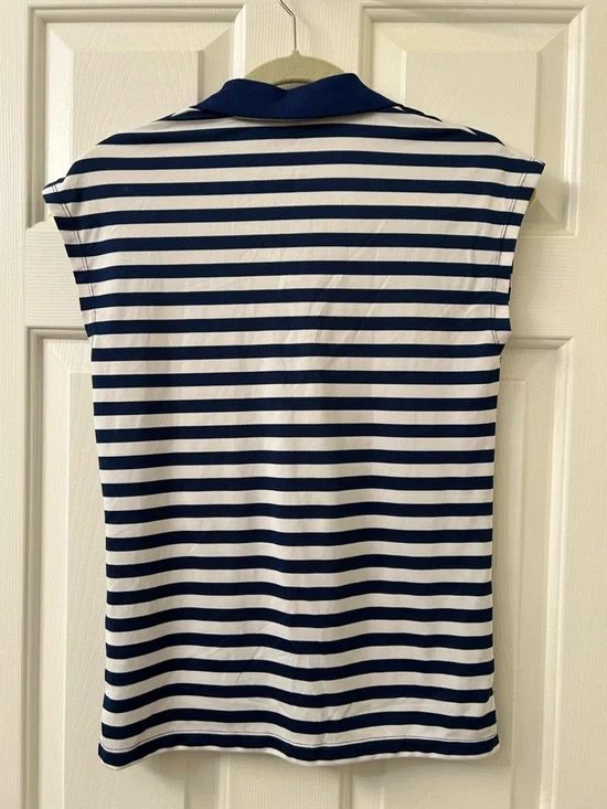 Nike Navy and White Striped Polo Top - Picture 4 of 6